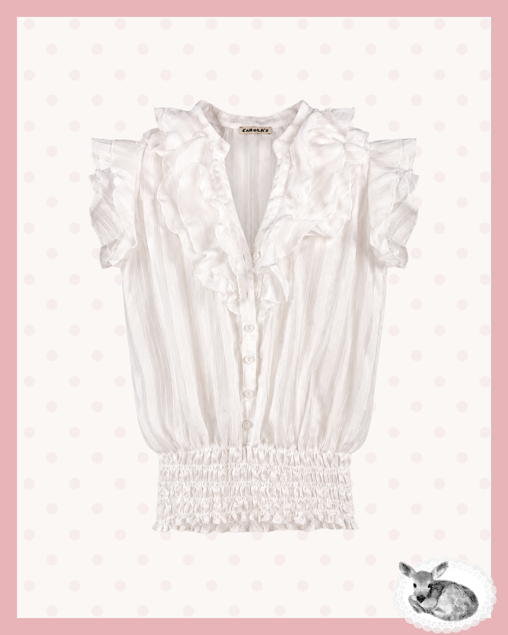 first frost — blusa vintage con volantes