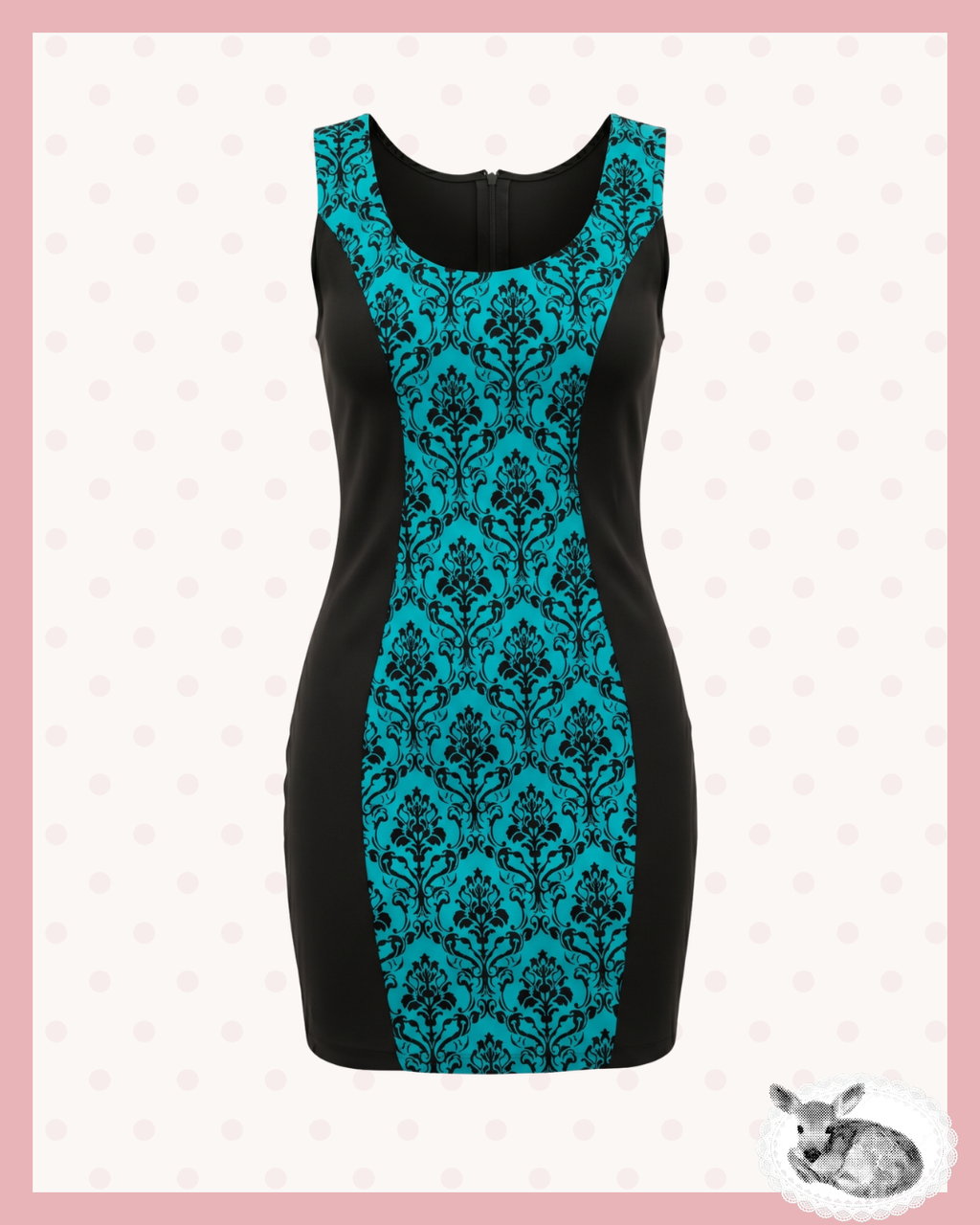 teal fantasy — vestido brocado turquesa y negro