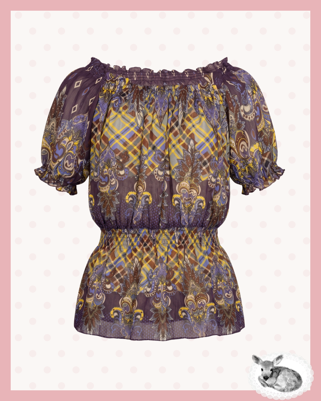 gypsy soul — blusa off shoulder paisley