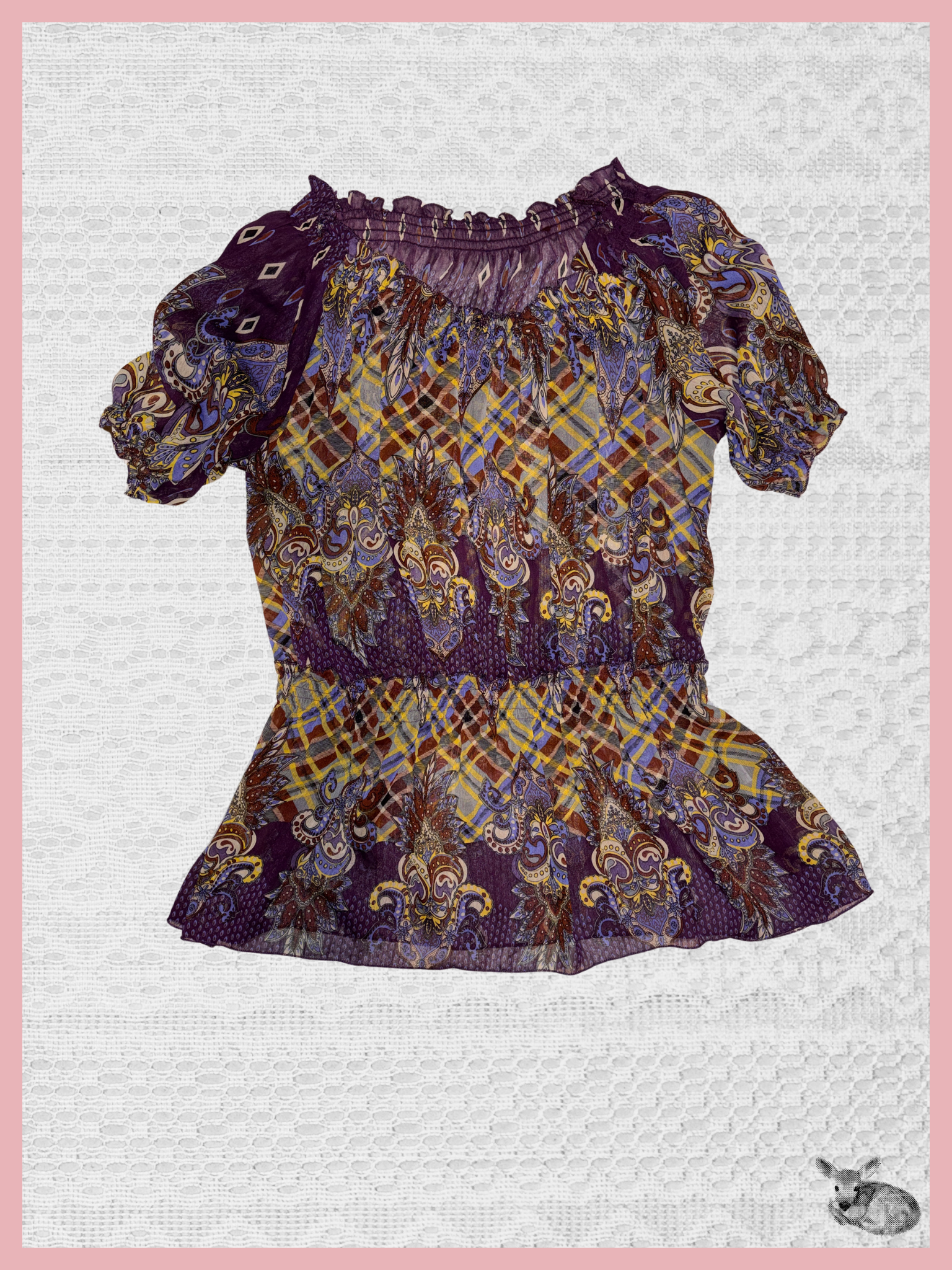 gypsy soul — blusa off shoulder paisley