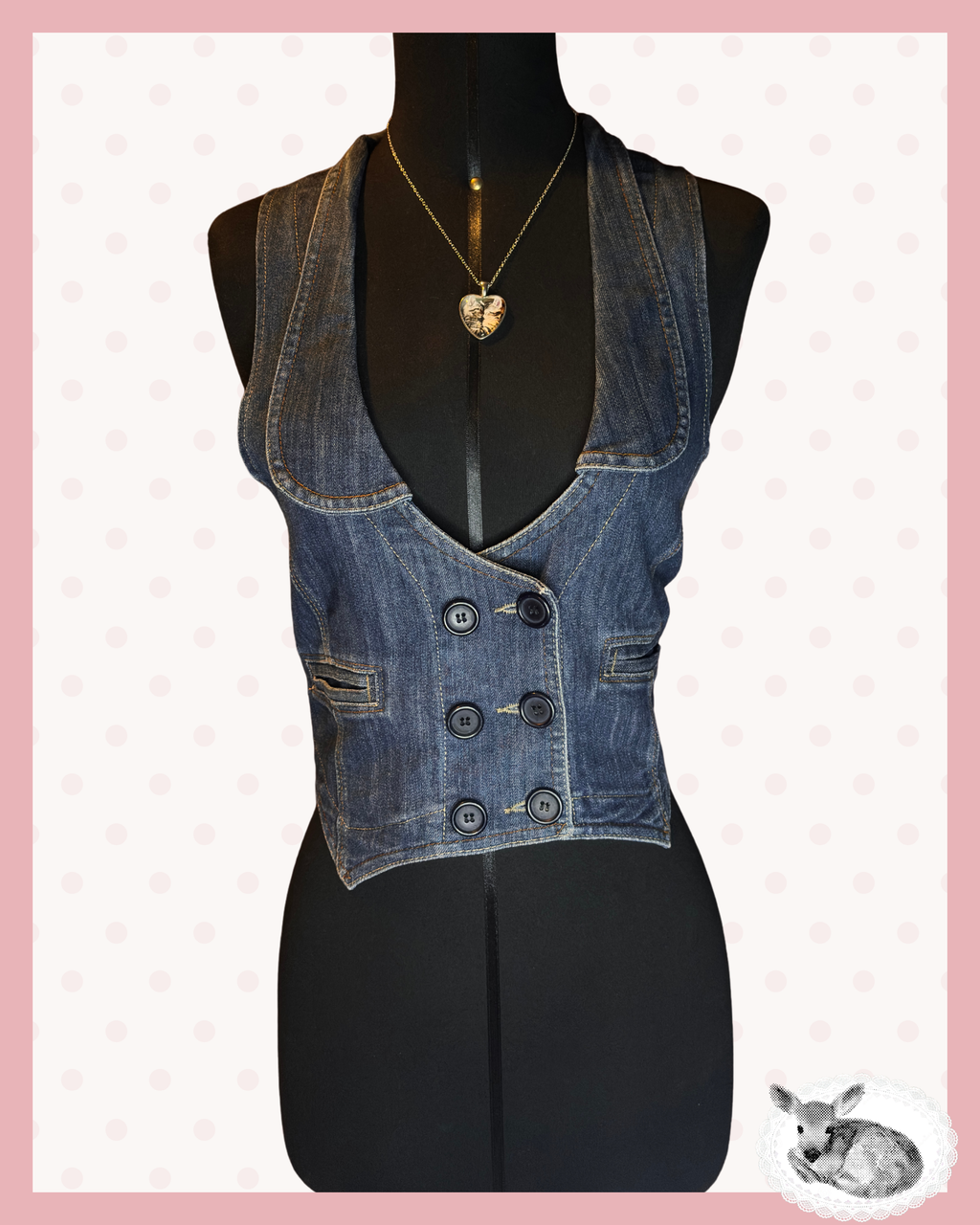 blue monday — chaleco denim con botones