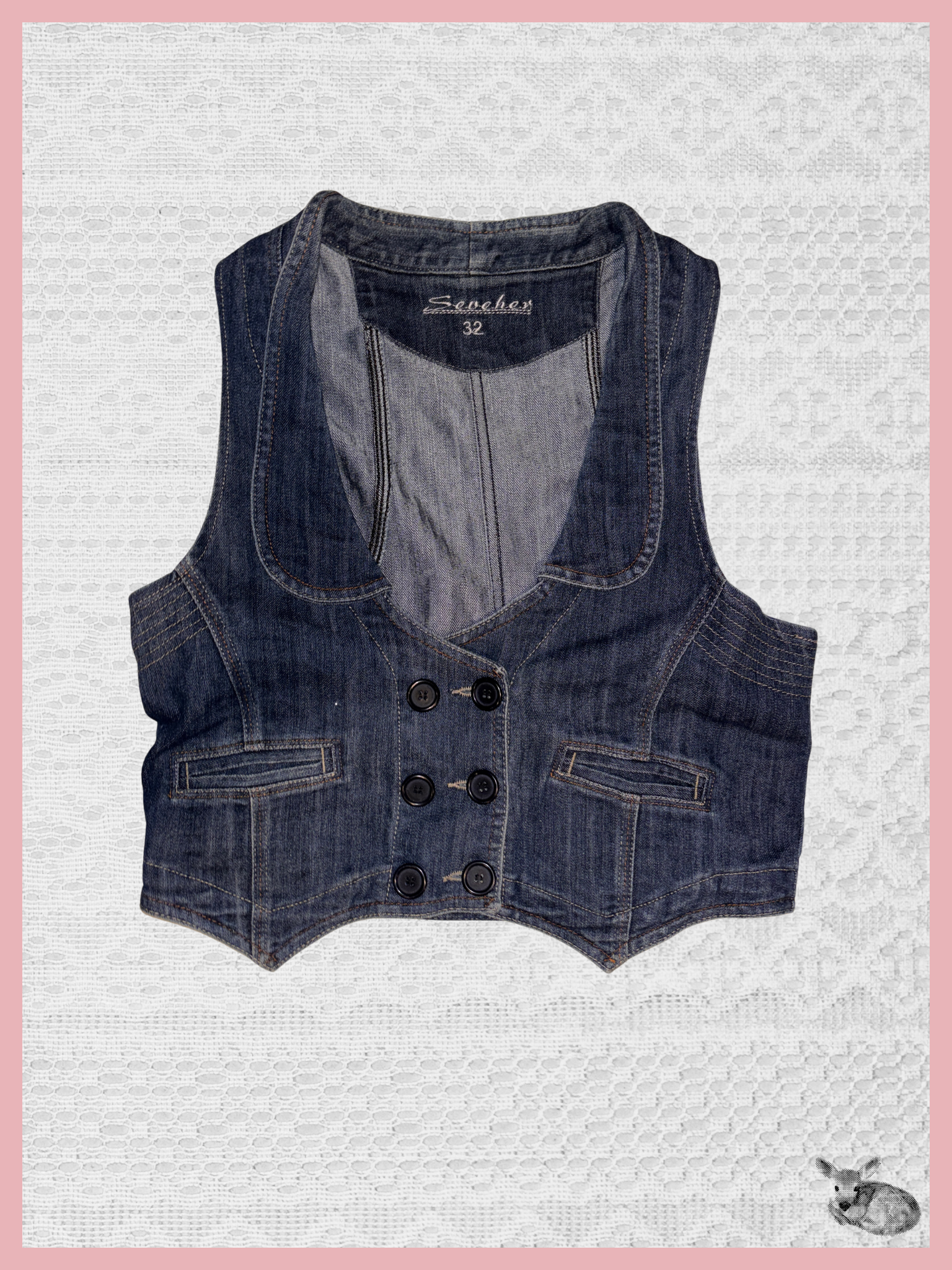 blue monday — chaleco denim con botones