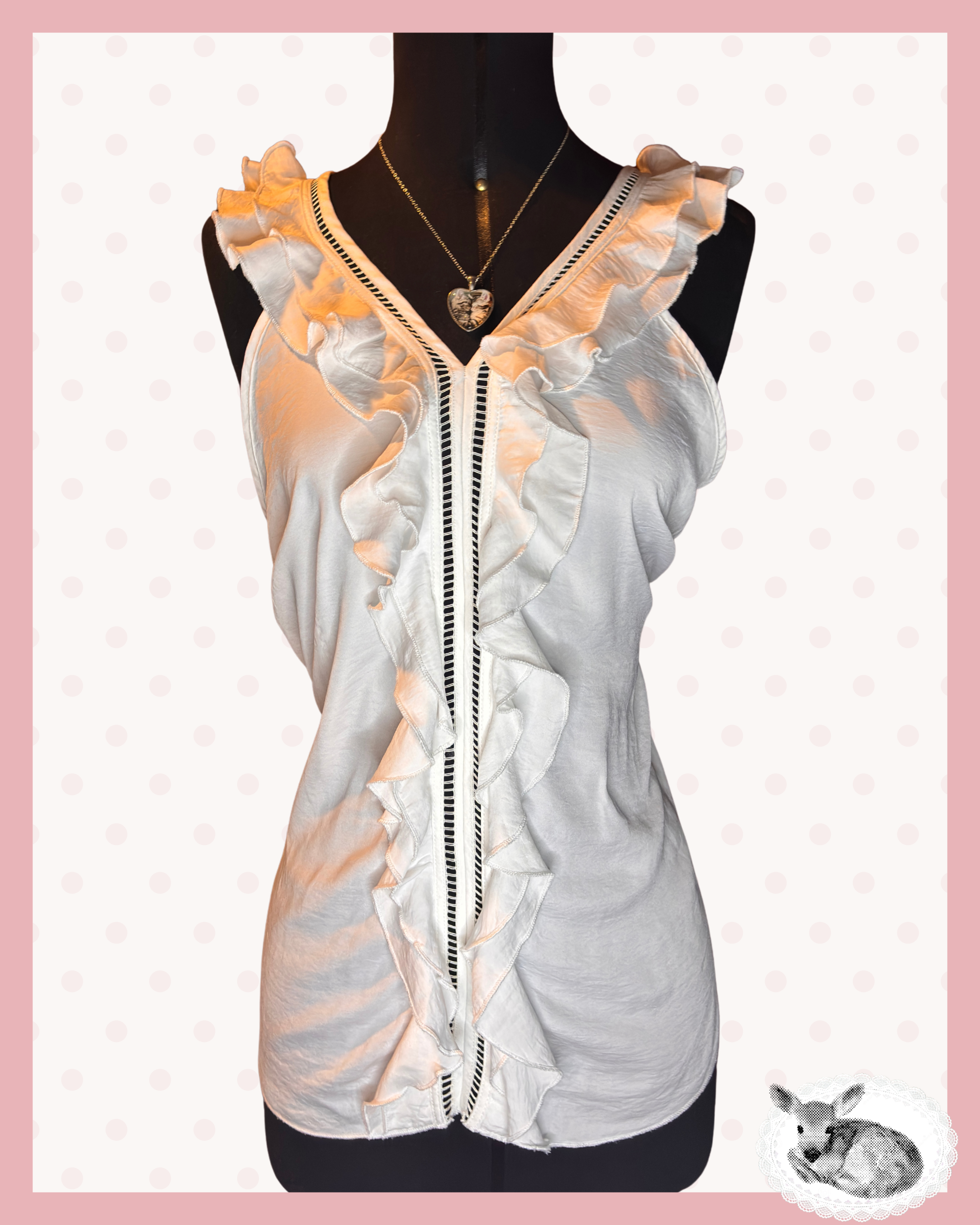 cloud ruffle — top blanco con volante