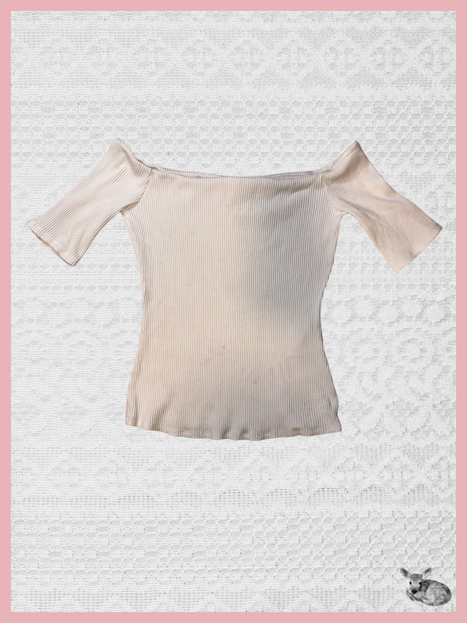 ivory shoulder — top off shoulder acanalado