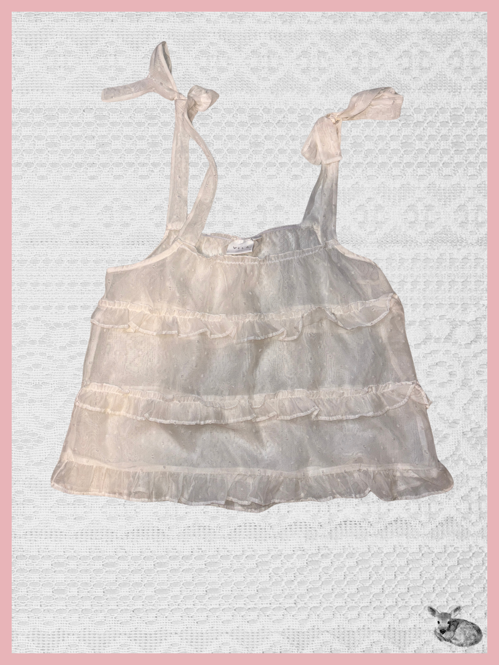 ribbon top — top crema con lazos