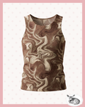 warm marble — tank top estampado marrón