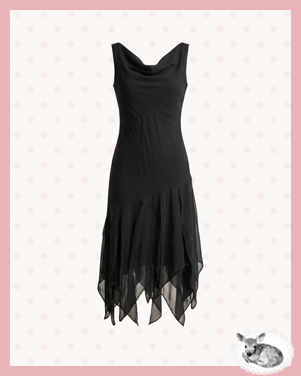 black water — vestido negro pañuelo