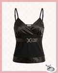 midnight satin — top satinado negro