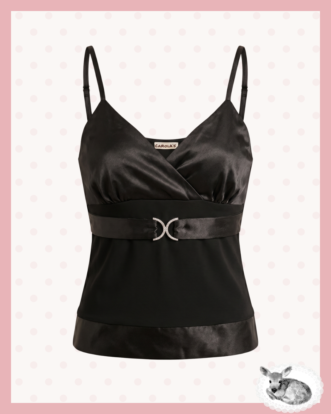 midnight satin — top satinado negro