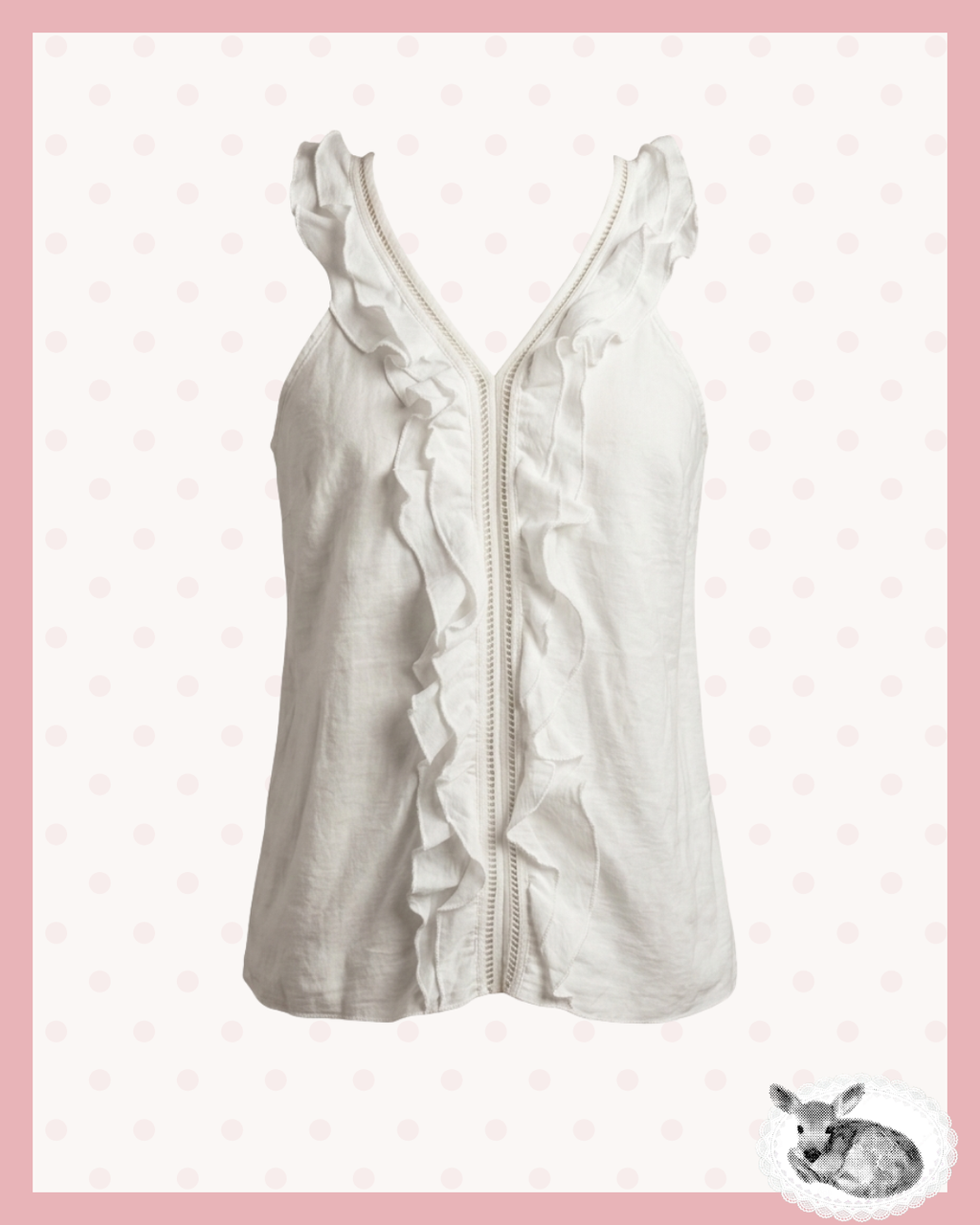 cloud ruffle — top blanco con volante