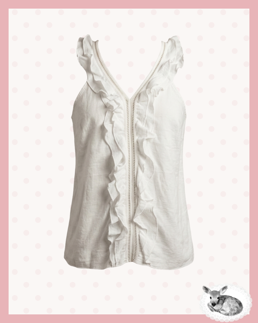 cloud ruffle — top blanco con volante