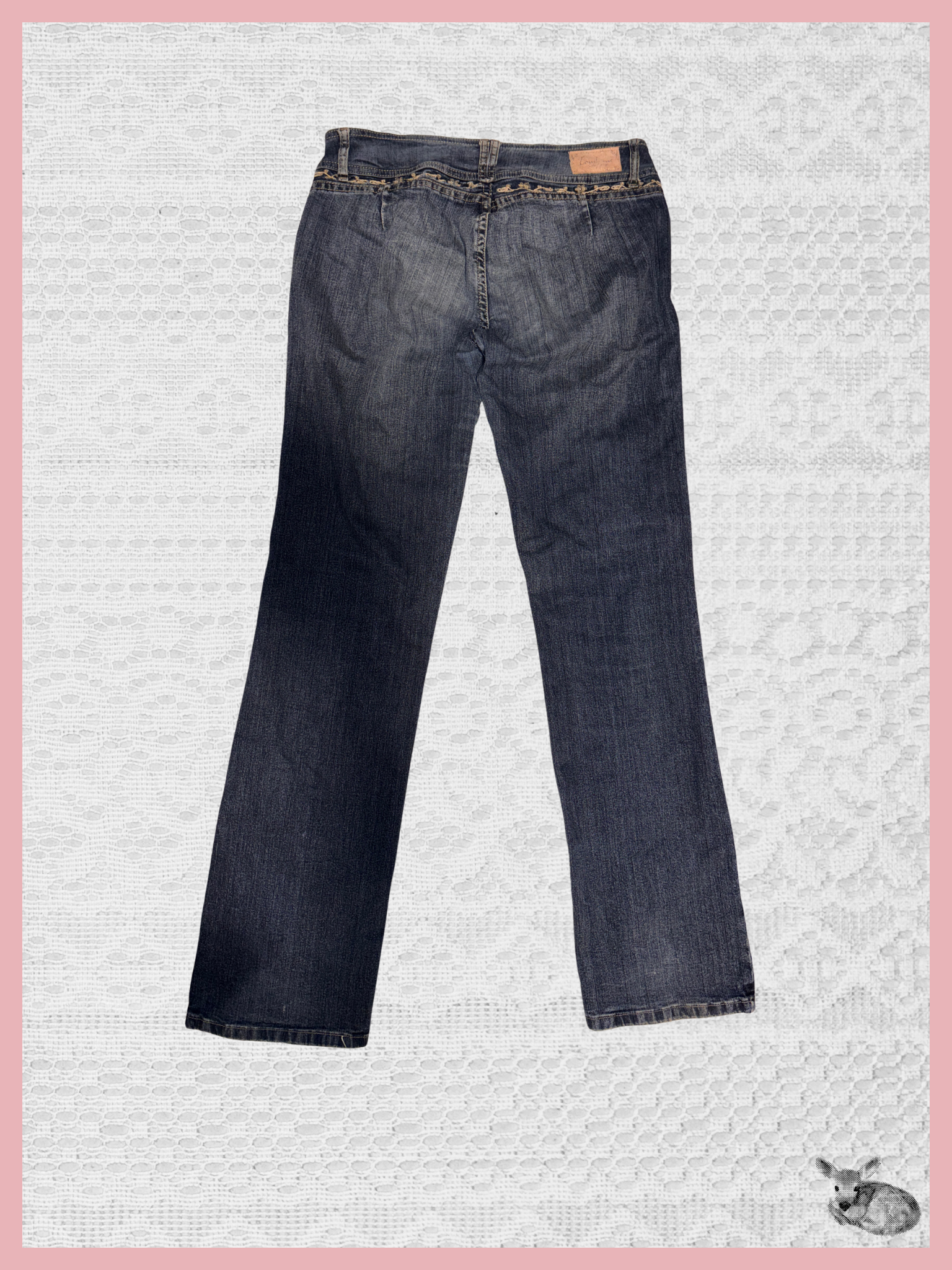 embroidered crush — jeans tiro bajo bordados