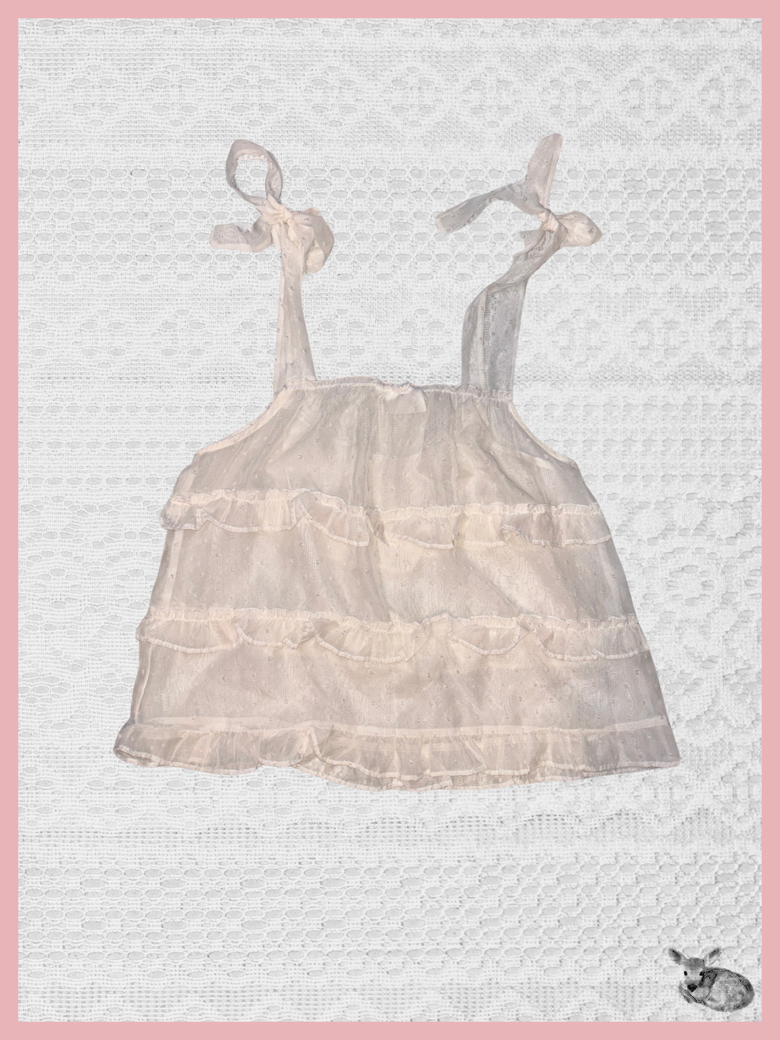 ribbon top — top crema con lazos
