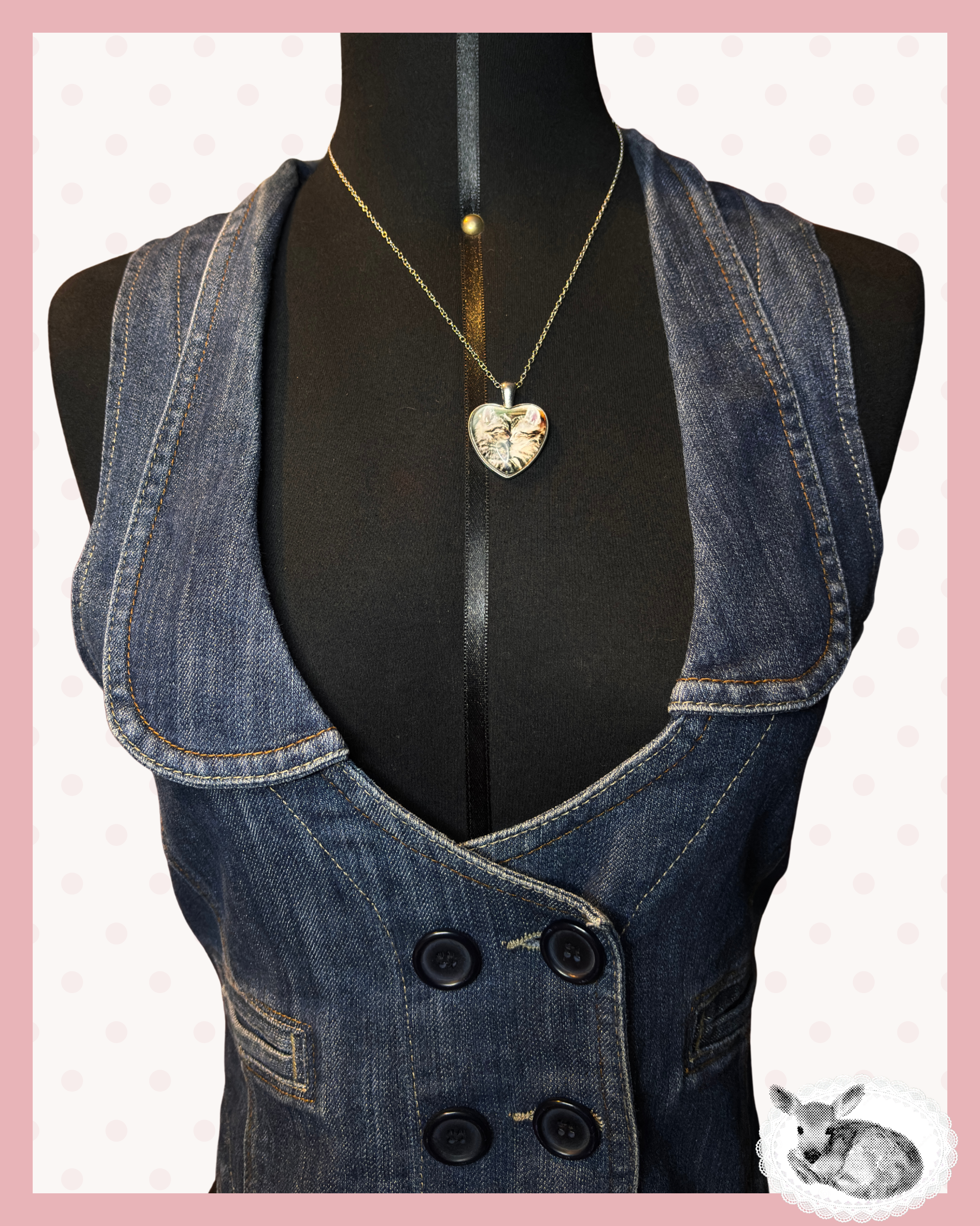 blue monday — chaleco denim con botones