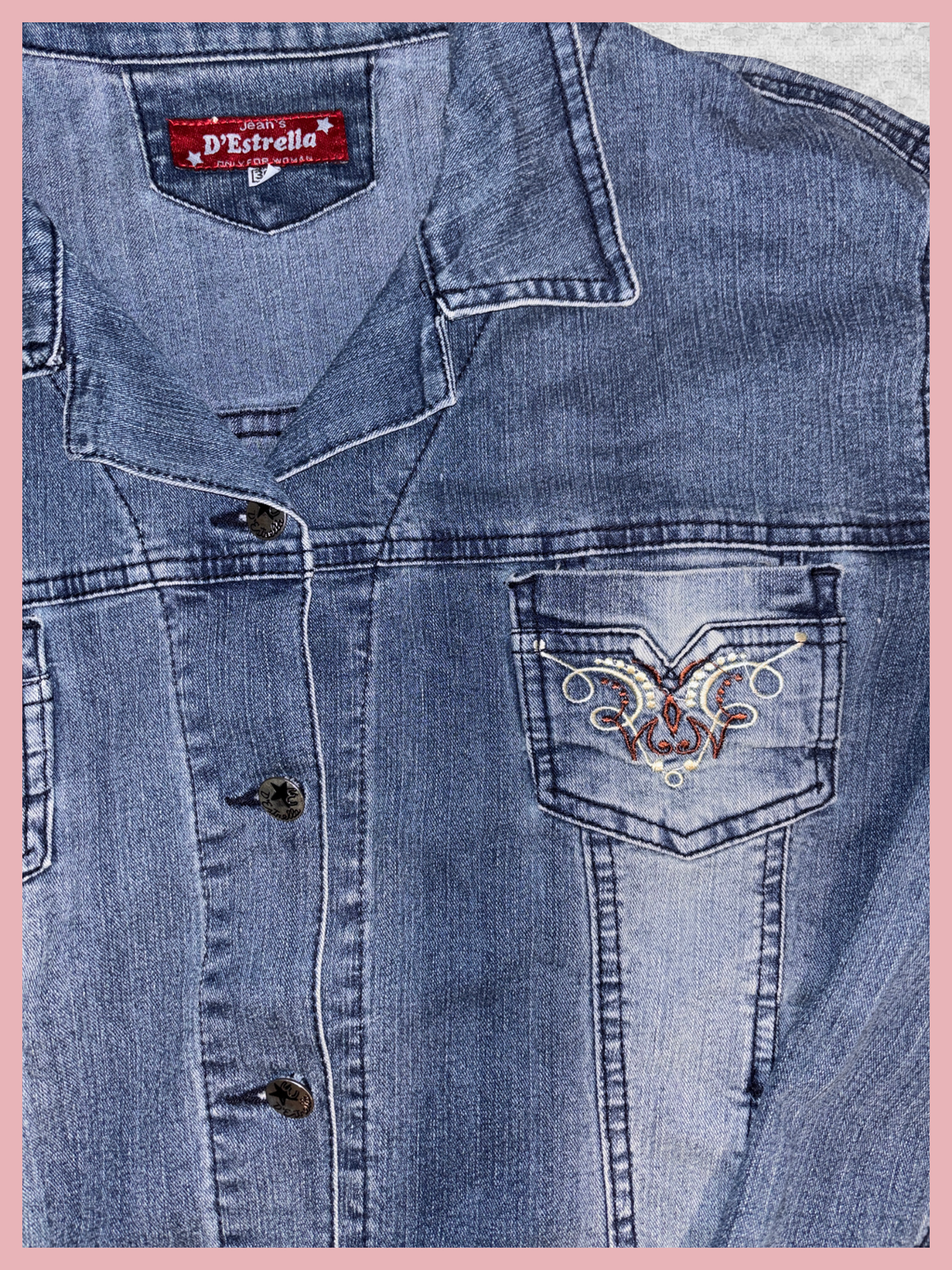 wings of denim — casaca denim bordada