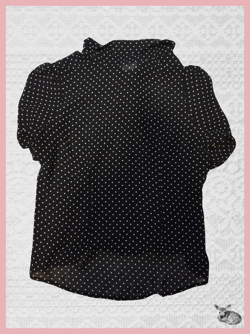 dark dots — blusa negra lunares manga 3/4