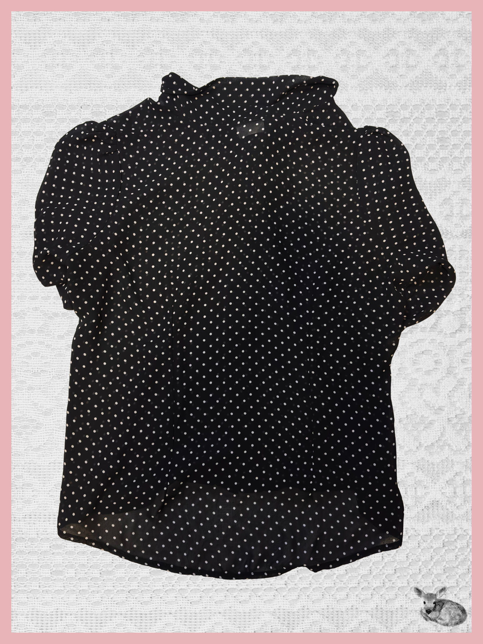 dark dots — blusa negra lunares manga 3/4