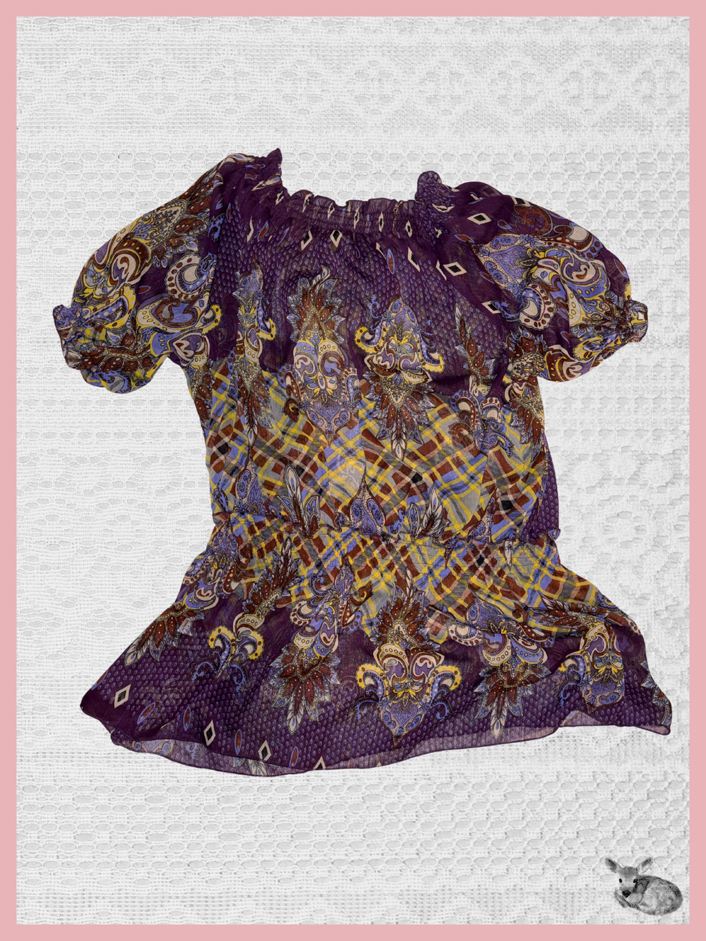 gypsy soul — blusa off shoulder paisley