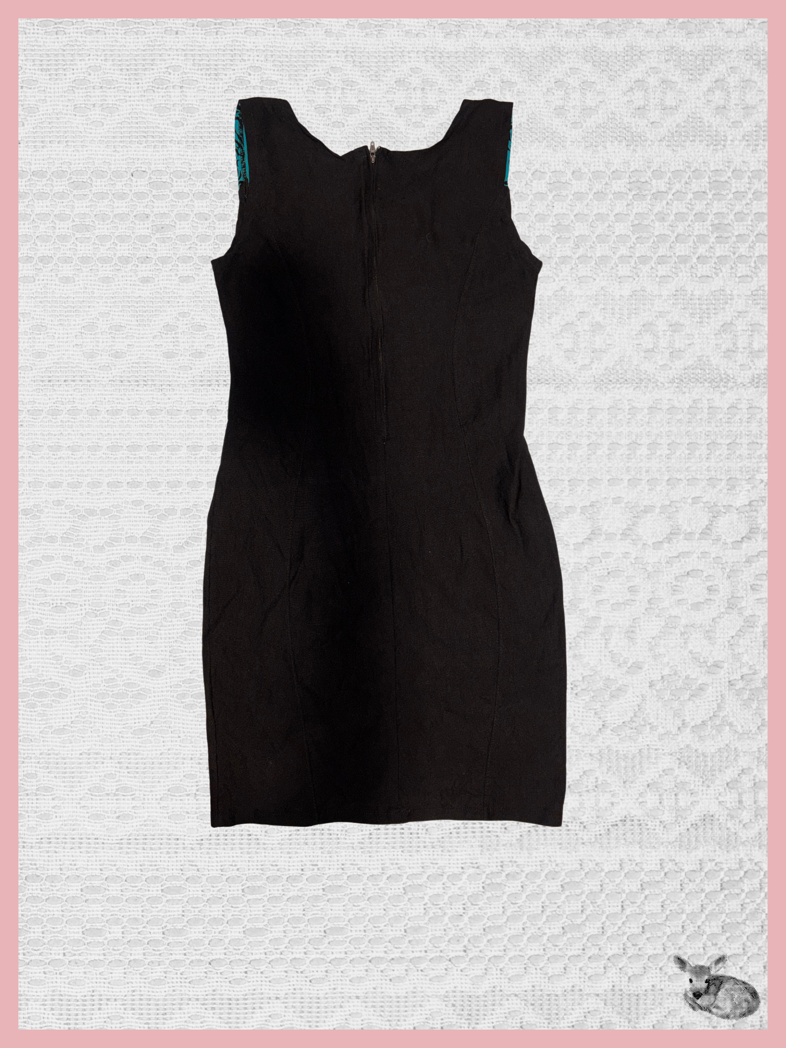 teal fantasy — vestido brocado turquesa y negro