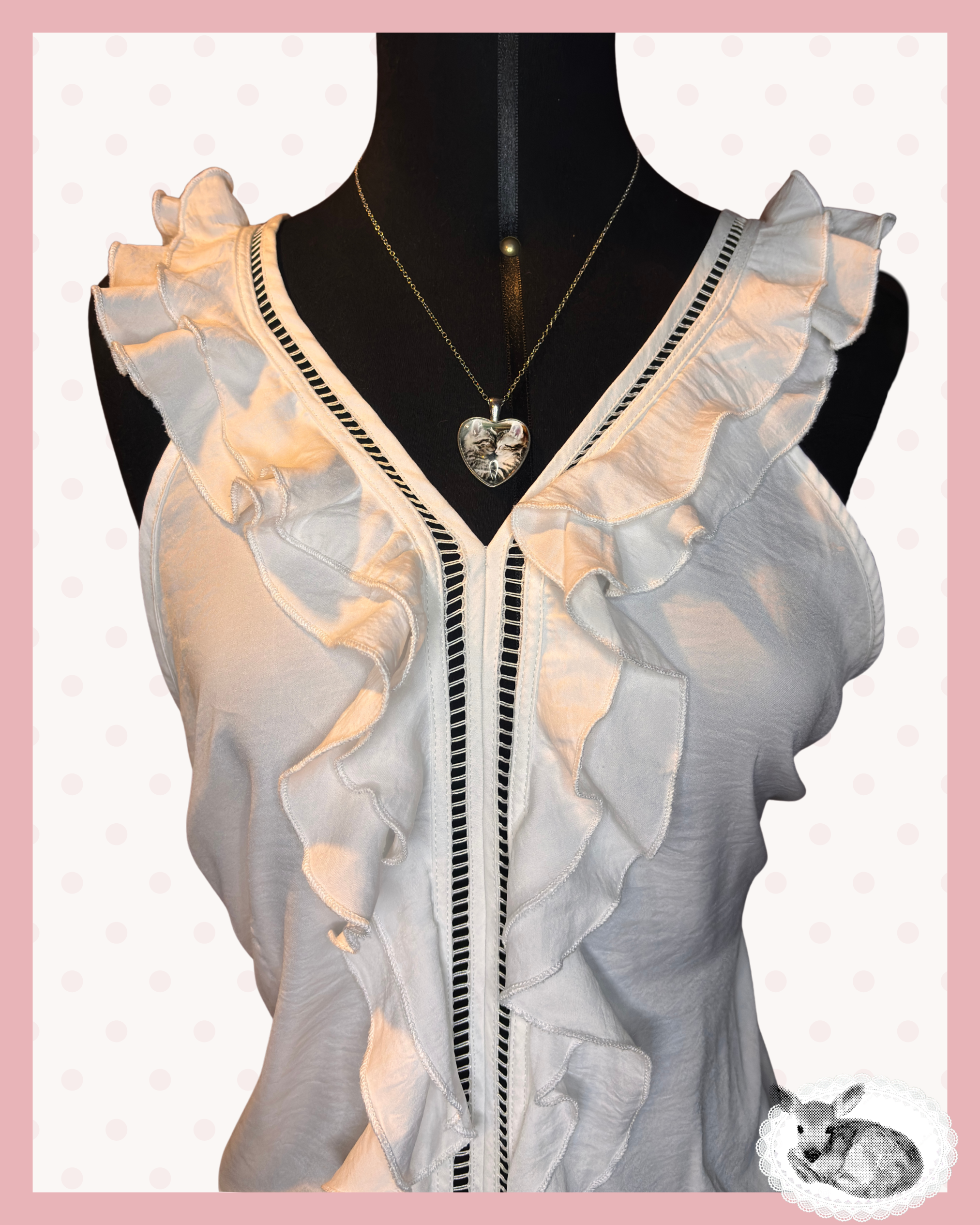 cloud ruffle — top blanco con volante