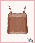fawn skin — top chiffon marrón