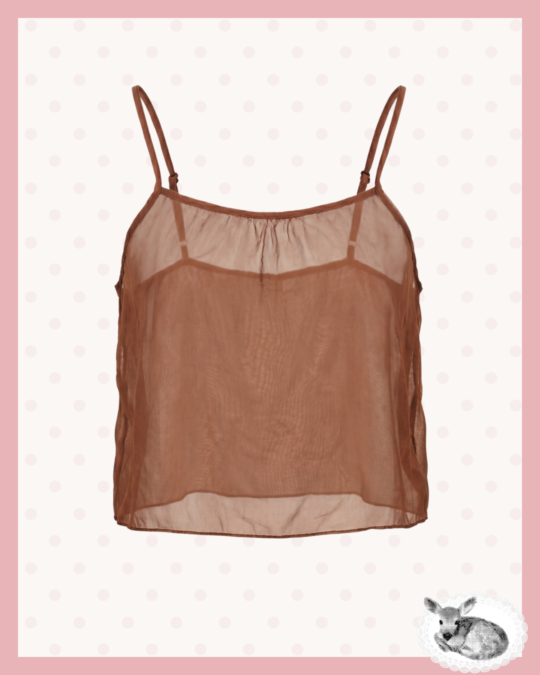 fawn skin — top chiffon marrón
