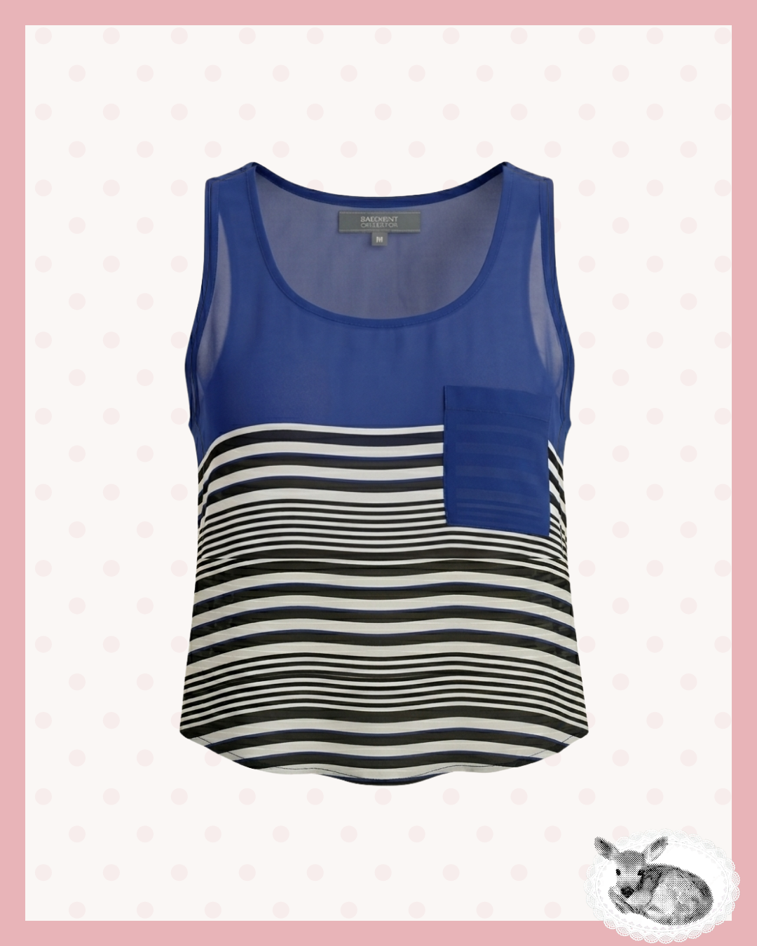 sailor soul — top azul marino bicolor