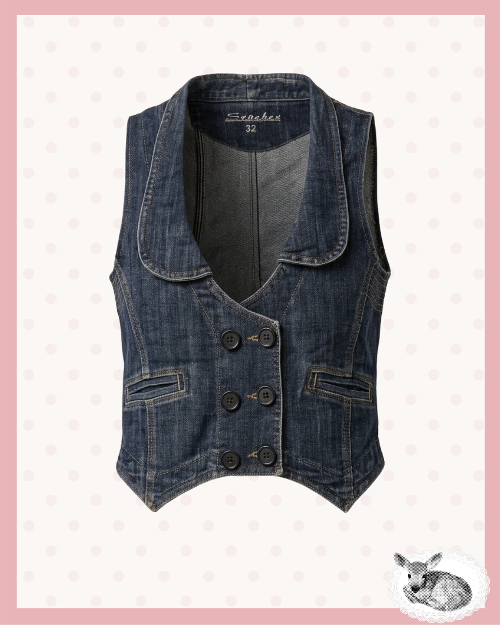 blue monday — chaleco denim con botones