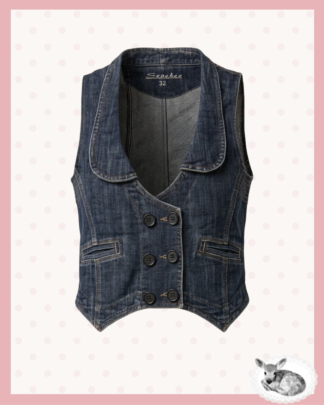 blue monday — chaleco denim con botones