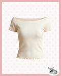 ivory shoulder — top off shoulder acanalado