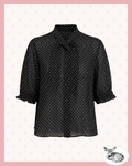 dark dots — blusa negra lunares manga 3/4