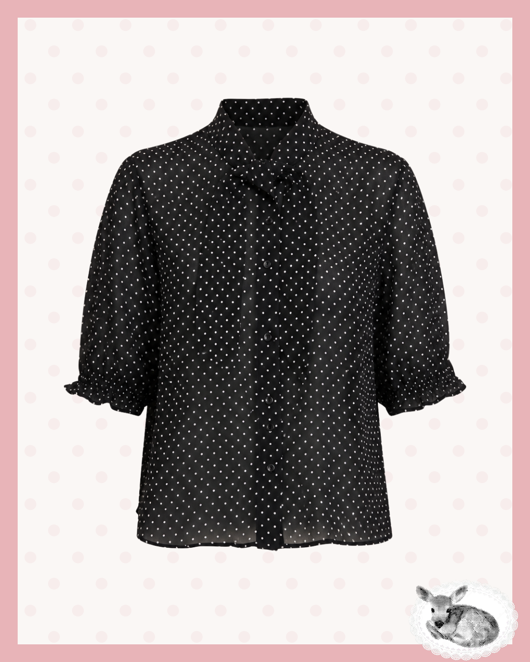 dark dots — blusa negra lunares manga 3/4