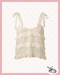 ribbon top — top crema con lazos