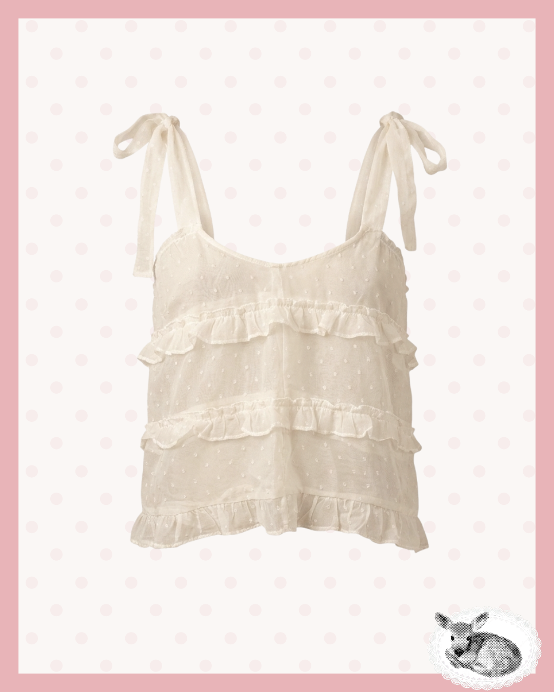 ribbon top — top crema con lazos
