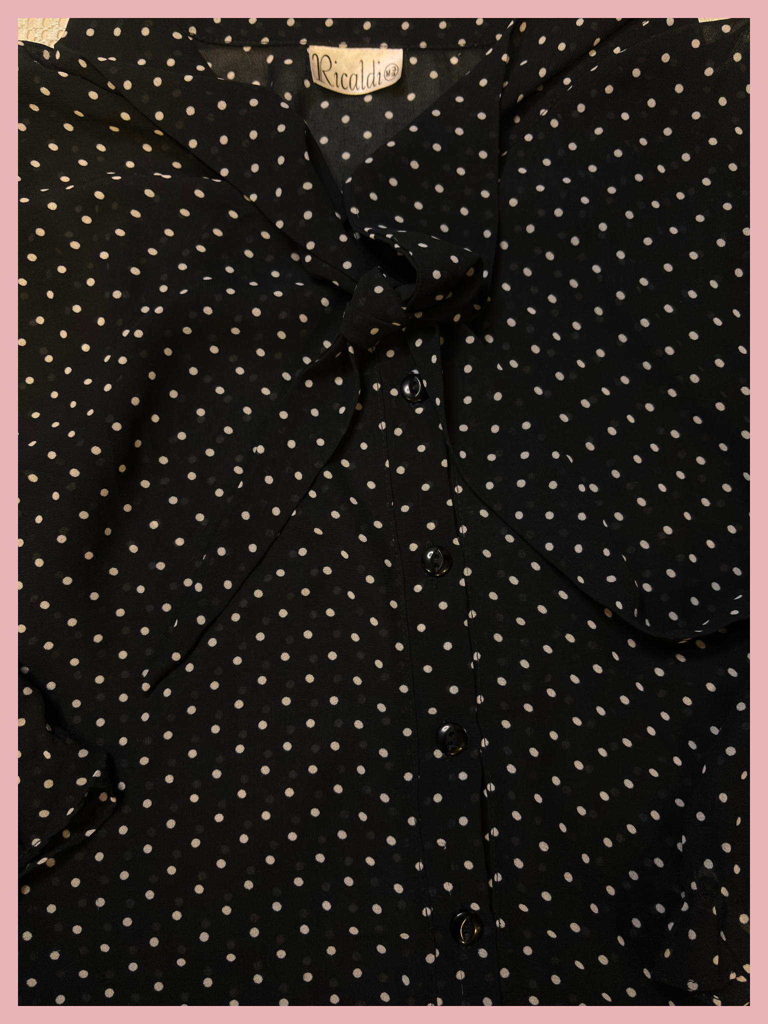 dark dots — blusa negra lunares manga 3/4