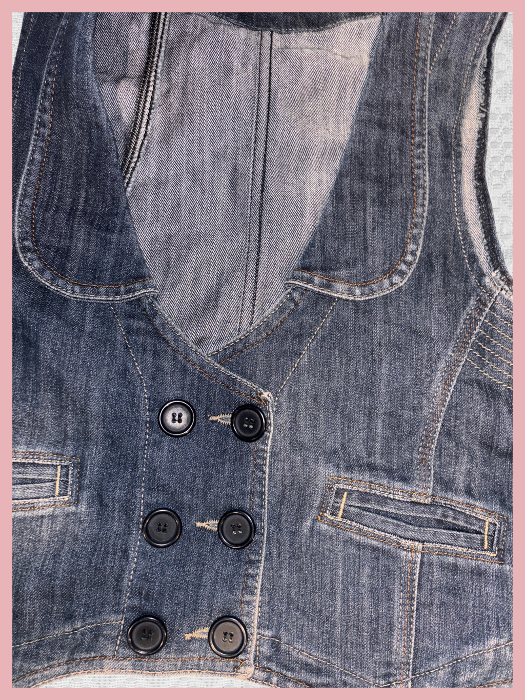 blue monday — chaleco denim con botones
