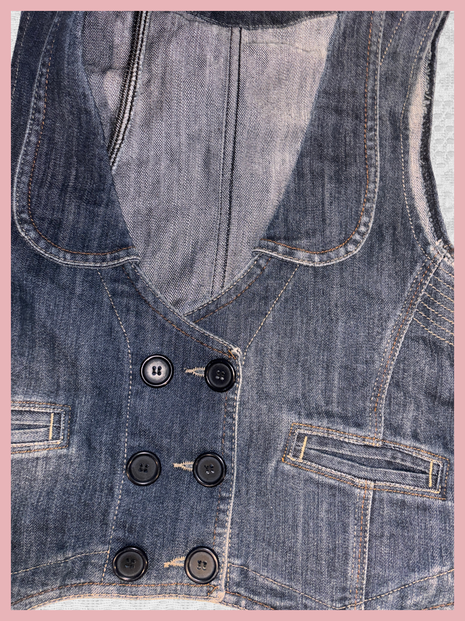 blue monday — chaleco denim con botones