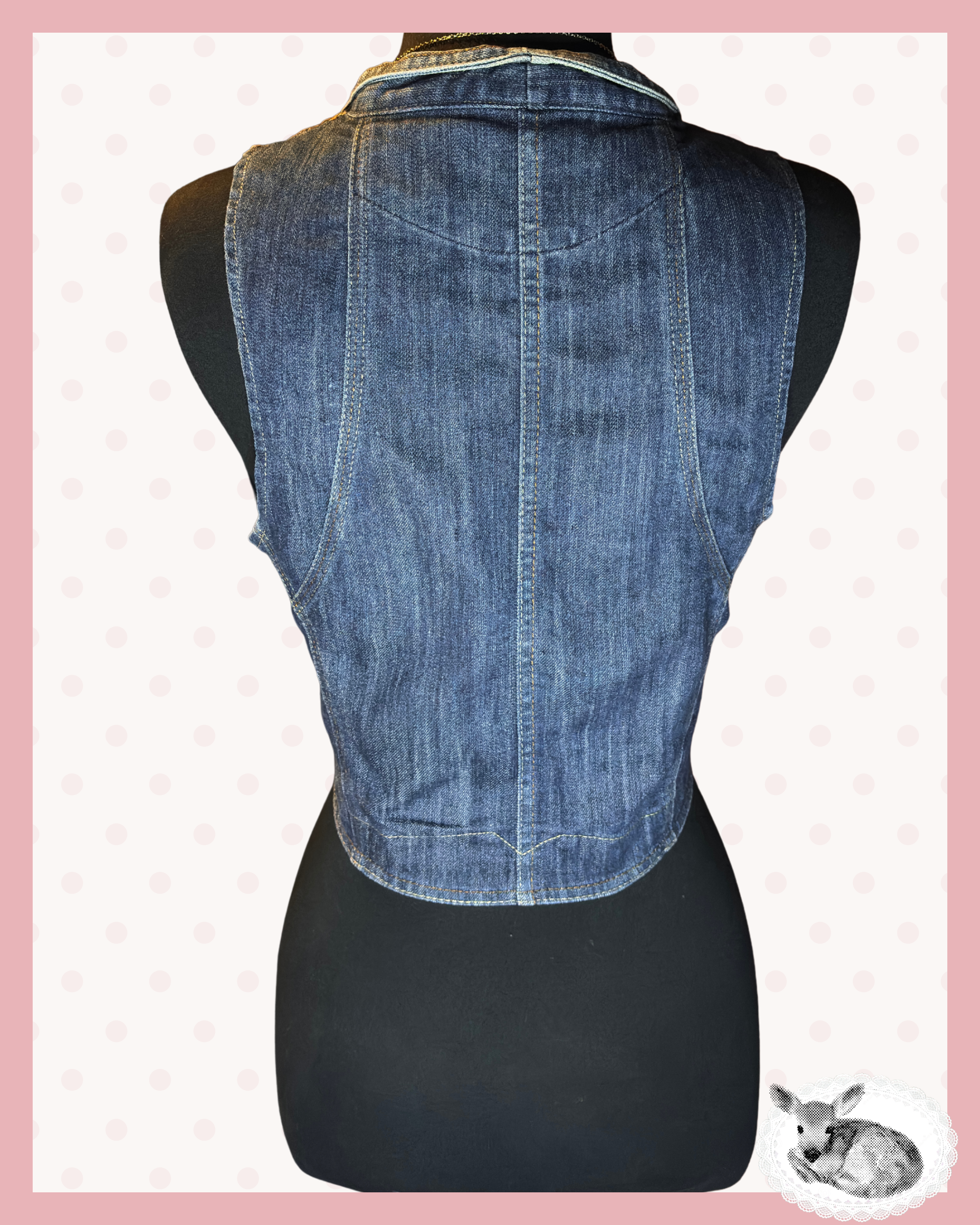 blue monday — chaleco denim con botones