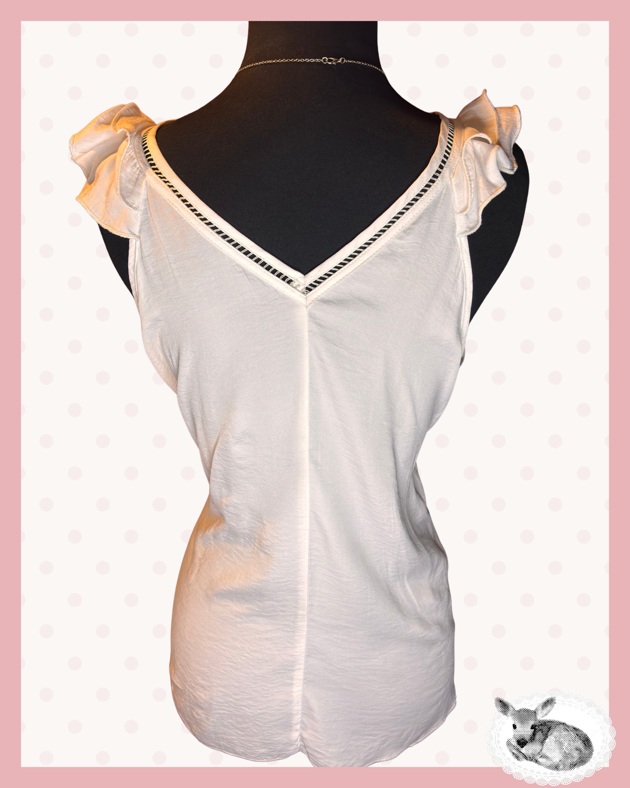 cloud ruffle — top blanco con volante