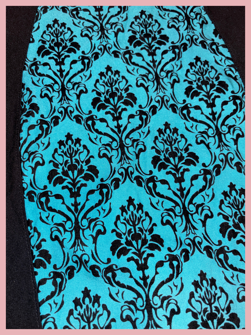 teal fantasy — vestido brocado turquesa y negro