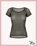 dark mesh — polo negro transparente