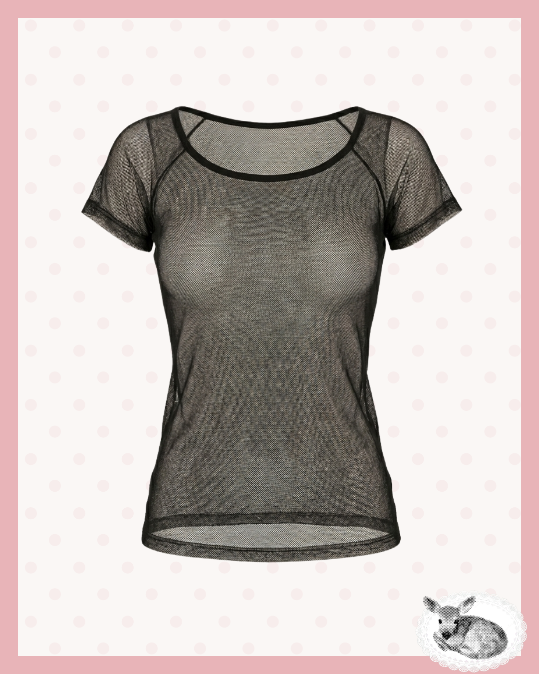 dark mesh — polo negro transparente