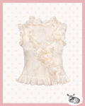 ivory whisper — blusa blanca con vuelos